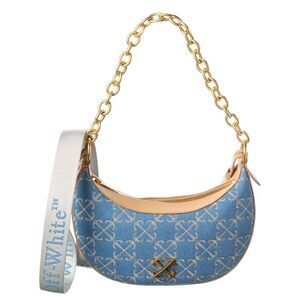 Off-White™ Hemisphere Denim & Leather Shoulder Bag, Blue